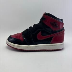 NIKE AIR JORDAN 1 Retro High OG Patent Bred (PS) Shoes Kids Size 11C